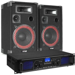 Geluidsinstallatie - Fenton FPL700 Bluetooth Klasse-D Versterker + Setje XEN-3510 10 Speakers
