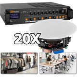 Power Dynamics 100V Geluidsinstallatie - 4 Zones & 20 Speakers (Inbouw)