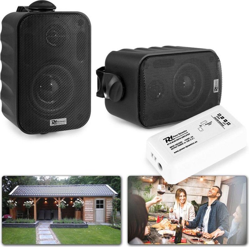 Bluetooth speakerset opbouw 3 voor tuin en terras - Zwart