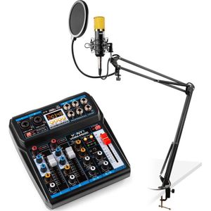 Vonyx Podcast Starterset - CMS400B Studiomicrofoon - VMM-P500 USB Mixer