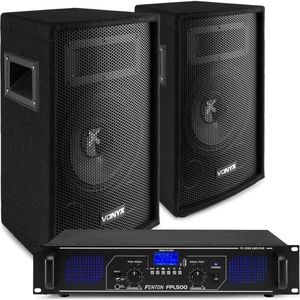 Vonyx - SL8 - Geluidsinstallatie - Compleet - 500W - Met Bluetooth en MP3 Speler