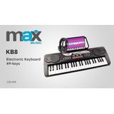 Keyboard piano - MAX KB8 keyboard met 49 toetsen en keyboard standaard - Zwart