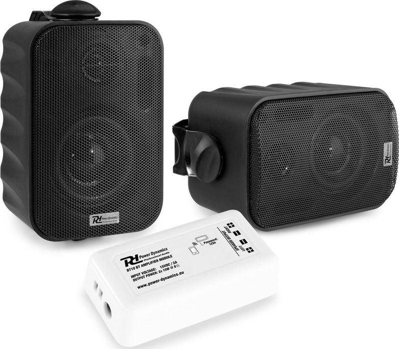Power Dynamics - BT10 - Speakerset - Zwart - Bluetooth - Weersbestendig