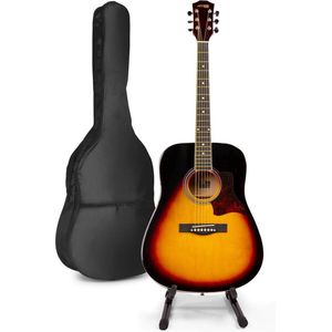 MAX SoloJam Western akoestische gitaar starterset met gitaarstandaard - Sunburst