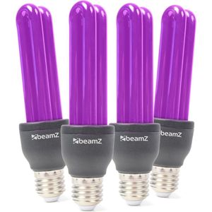Blacklight verlichting - BeamZ BUV27 - Set van 4 blacklight lampen met E27 fitting - 25W