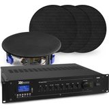 Geluidsinstallatie met 4x NCSP5B inbouw speaker en PRM60 versterker met Bluetooth van Power Dynamics