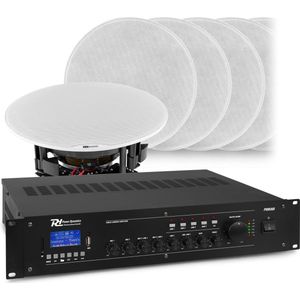 Power Dynamics Geluidsinstallatie Bluetooth 4 Zones 8x Inbouw Speaker 8'' 360W 100V