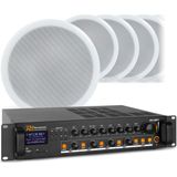 Power Dynamics Geluidsinstallatie 100V met 120W Versterker en 8 Plafondspeakers