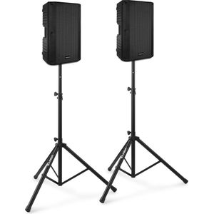 Actieve speakerset - Vonyx VSA120S - Geluidsinstallatie met Bluetooth incl. statieven - 800W - 12''