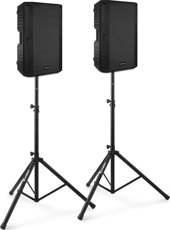 Actieve speakerset - Vonyx VSA150S - Geluidsinstallatie met Bluetooth incl. statieven - 1000W - 15''