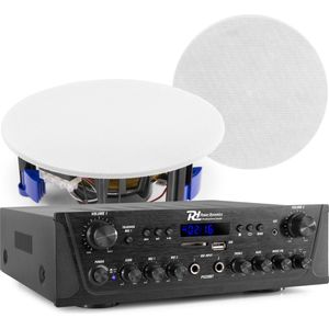 Geluidsinstallatie met Bluetooth - Power Dynamics - PV220BT versterker met 2x ESCS5 plafond speaker