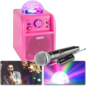 Karaoke set voor kinderen - Vonyx SBS50P - Draadloze karaokeset met Bluetooth en draadloze microfoon