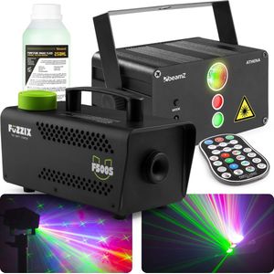 BeamZ Athena Accu Party Laser met 500W Rookmachine