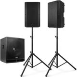 Geluidsinstallatie - Vonyx 2.1 geluidsset - 18'' subwoofer, 15'' tops en setje statieven - 3200W