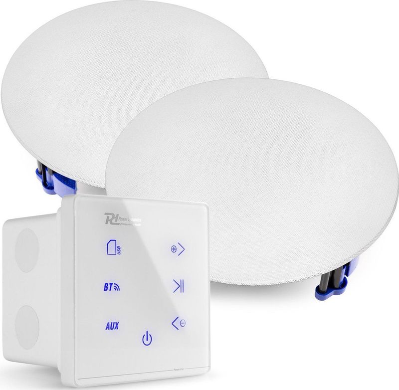 Power Dynamics - Powerline A50WSet - Inbouw Versterker - Inclusief 2 Plafondspeakers - Bluetooth