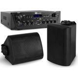 Geluidsinstallatie met Bluetooth - PV220BT 2-zone versterker audio + 2 BGO40 zwarte 4'' speakers