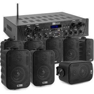 Power Dynamics PV240BT - 8 BGO30 opbouw speakers - 4-zone versterker - Bluetooth