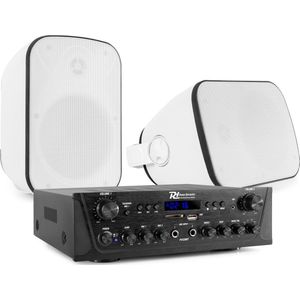 Geluidsinstallatie met Bluetooth - PV220BT 2-zone versterker audio + 2 BD50W opbouw speakers - 5''