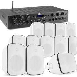 Power Dynamics - PV260BT - Geluidsinstallatie - 6-zone Stereo Versterker - Inclusief 12 BD50W Speakers - 5''