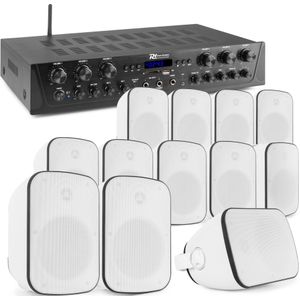 Geluidsinstallatie met Bluetooth - PV260BT 6-zone stereo versterker audio + 12 BD50W speakers - 5''