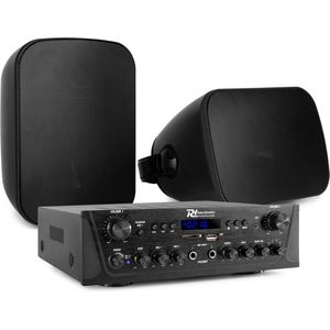 Geluidsinstallatie met Bluetooth - PV220BT 2-zone versterker audio + 2 BD50B opbouw speakers - 5''