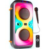 Karaoke set met Microfoon - Fenton BoomBox440 - Karaoke Box met Lichteffecte - Bluetooth en Accu