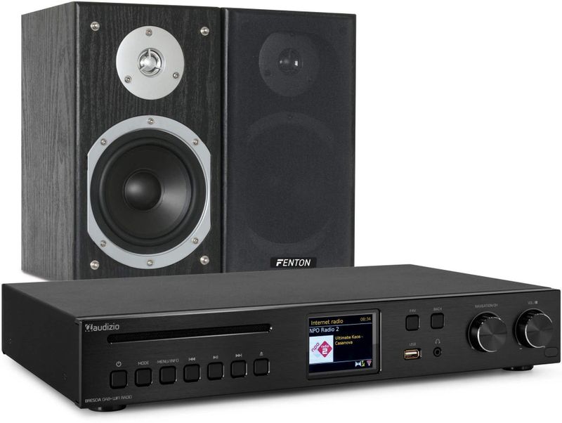 Audizio - Brescia - DAB Radio - Zwart - Compacte Stereo Set met Bluetooth