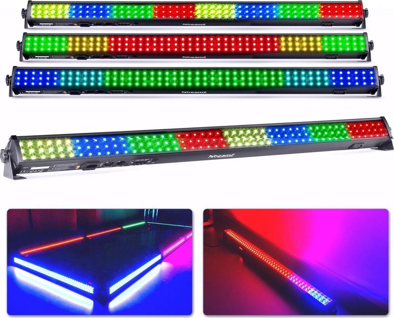 LED bars RGB - 4x BeamZ LCB144 MKII - LED bars met 144 RGB LED's - 8 secties per bar - DMX