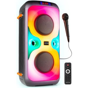 Partybox Bluetooth set - Fenton BoomBox440 - 2x party speaker Bluetooth, microfoon en LED's