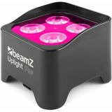 Uplighter - Set van 2 BeamZ BBP90 Uplights met 4 x 4W LED's en ingebouwde accu - Incl. afstandsbediening