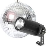 Discobal met verlichting - BeamZ discobol 20cm met LED pinspot - Discobal kinderen