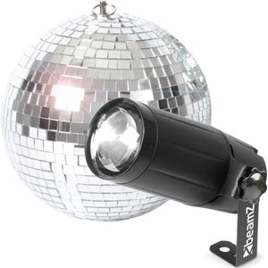 Discobal met verlichting - BeamZ discobol 20cm met LED pinspot - Discobal kinderen