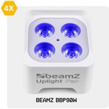 Set van 4 BeamZ BBP90W Uplights - PAR spot op accu met 4x 4W LED's - Wit