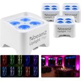 Set van 4 BeamZ BBP90W Uplights - PAR spot op accu met 4x 4W LED's - Wit