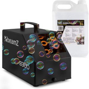 Bellenblaasmachine - BeamZ B300 - ideaal voor kinderfeestjes - met 5L vloeistof en afstandsbediening - zwart