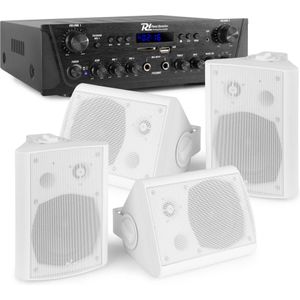 Horeca set voor binnen & buiten met Bluetooth, FM radio en mp3 - Wit