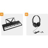 MAX Rhapsody54 keyboard piano set met 54 toetsen Ideaal voor beginners Met koptelefoon en bladmuziekhouder