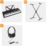 MAX - Rhapsody54 Piano - Zwart - 54 Toetsen - Complete Set met Standaard en Koptelefoon