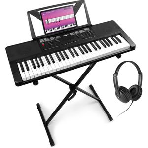 MAX Rhapsody54 keyboard piano met 54 toetsen - Complete set met standaard, koptelefoon en bladmuziekhouder