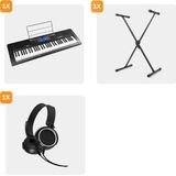 MAX Rhapsody61 keyboard piano met 61 toetsen Complete keyboard set met standaard en koptelefoon