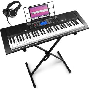 MAX Rhapsody61 keyboard piano met 61 toetsen Complete keyboard set met standaard en koptelefoon