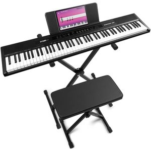 MAX RhapsodyDP88 Digitale Piano met 88 toetsen - Complete set met standaard, bankje en sustainpedaal