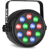 Fuzzix set van 2 PLF12 Party LED parren - 12x 2W LED’s - RGB - Met DMX - Inclusief afstandsbediening
