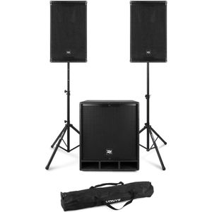 Complete geluidinstallatie - Power Dynamics Combo1800 - 2.1 Speaker set met statieven en Bluetooth - 1800W