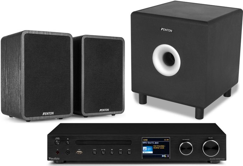 Fenton - 2.1 Geluidssysteem - Set met Subwoofer en 2 Speakers - Bluetooth, DAB+ & FM - 200W