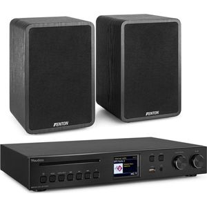 Fenton - HiFi Stereo Set - Zwart - 200W - Inclusief Bluetooth en DAB+