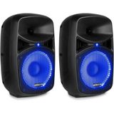 Vonyx PA system - Actieve DJ speakers met Bluetooth en standaards - Met microfoon - 8 Inch - 400W