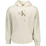 Calvin Klein - Hooded Sweater - Beige - Katoen - Met Geborduurd Logo