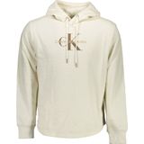 Calvin Klein - Hooded Sweater - Beige - Katoen - Met Geborduurd Logo
