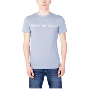 Calvin Klein - T-shirt - Lichtblauw - Korte Mouwen - Ronde Hals